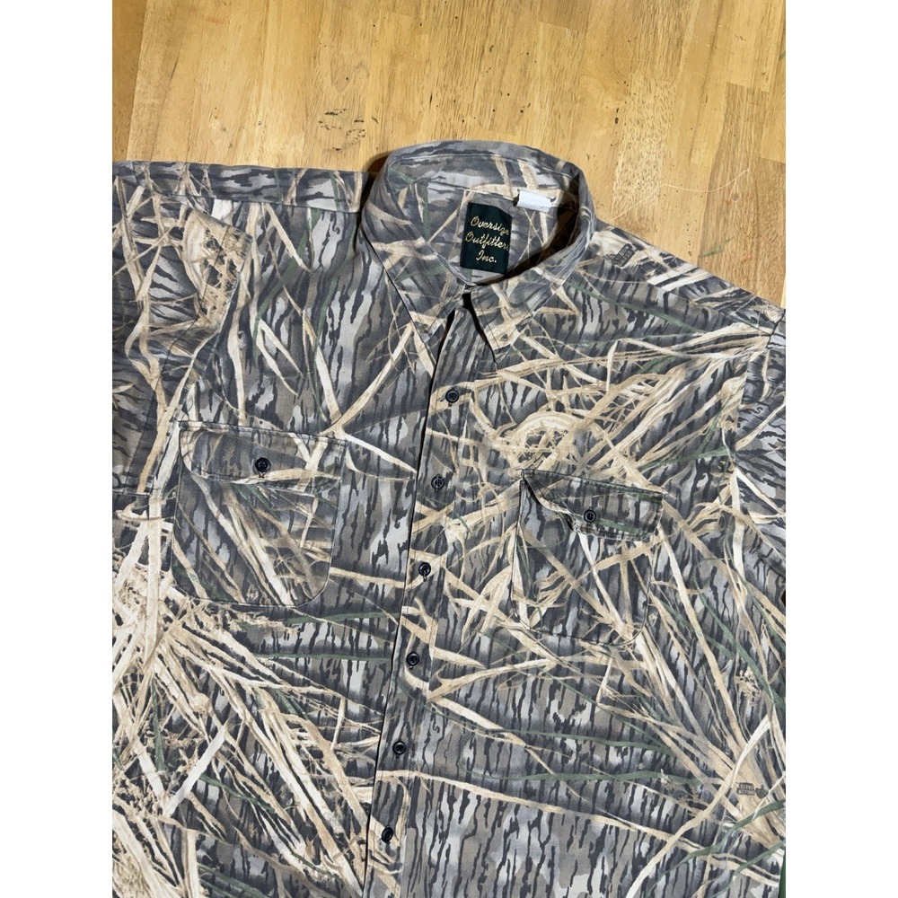 Vintage Oversize Outfitters 4XL Mossy Oak Shadow Grass Camo Shirt Made In USA